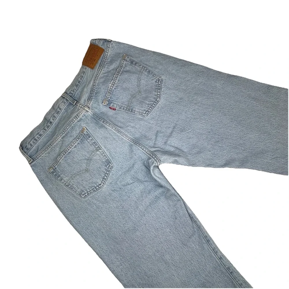 Levi's Premium 501 Mens Straight Leg Distressed Jeans Light Wash Button Fly